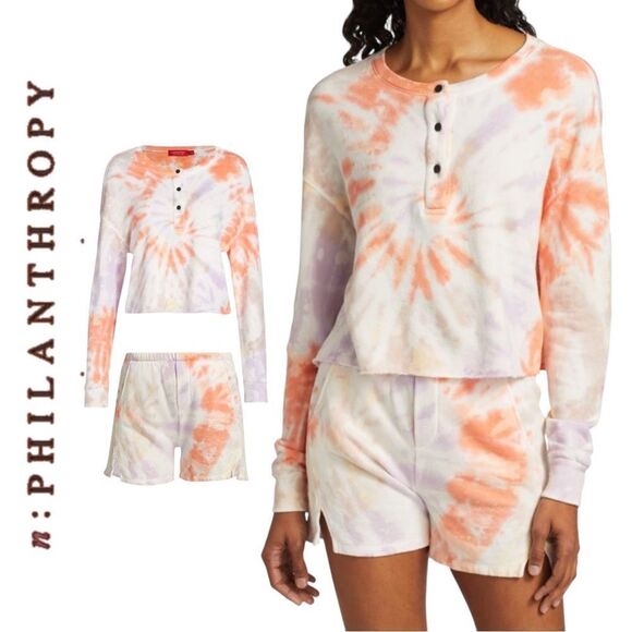 N:Philanthropy Harleen Tie Dye Sweatshirt & Bee Tie Dye Shorts Set - Picture 13 of 16